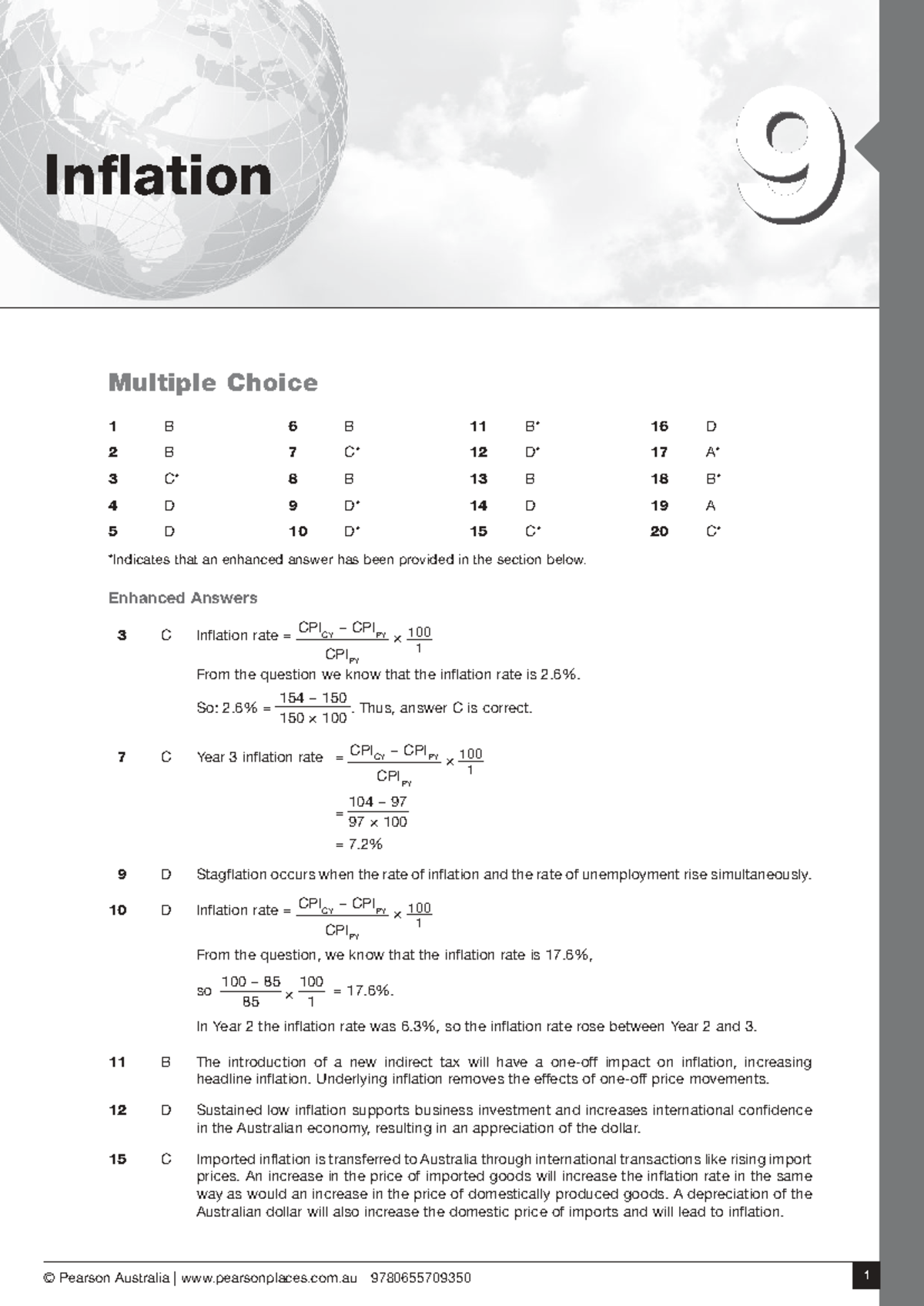 AGE 2023 Workbook Chapter 9: Inflation Answers and Explanations - Studocu