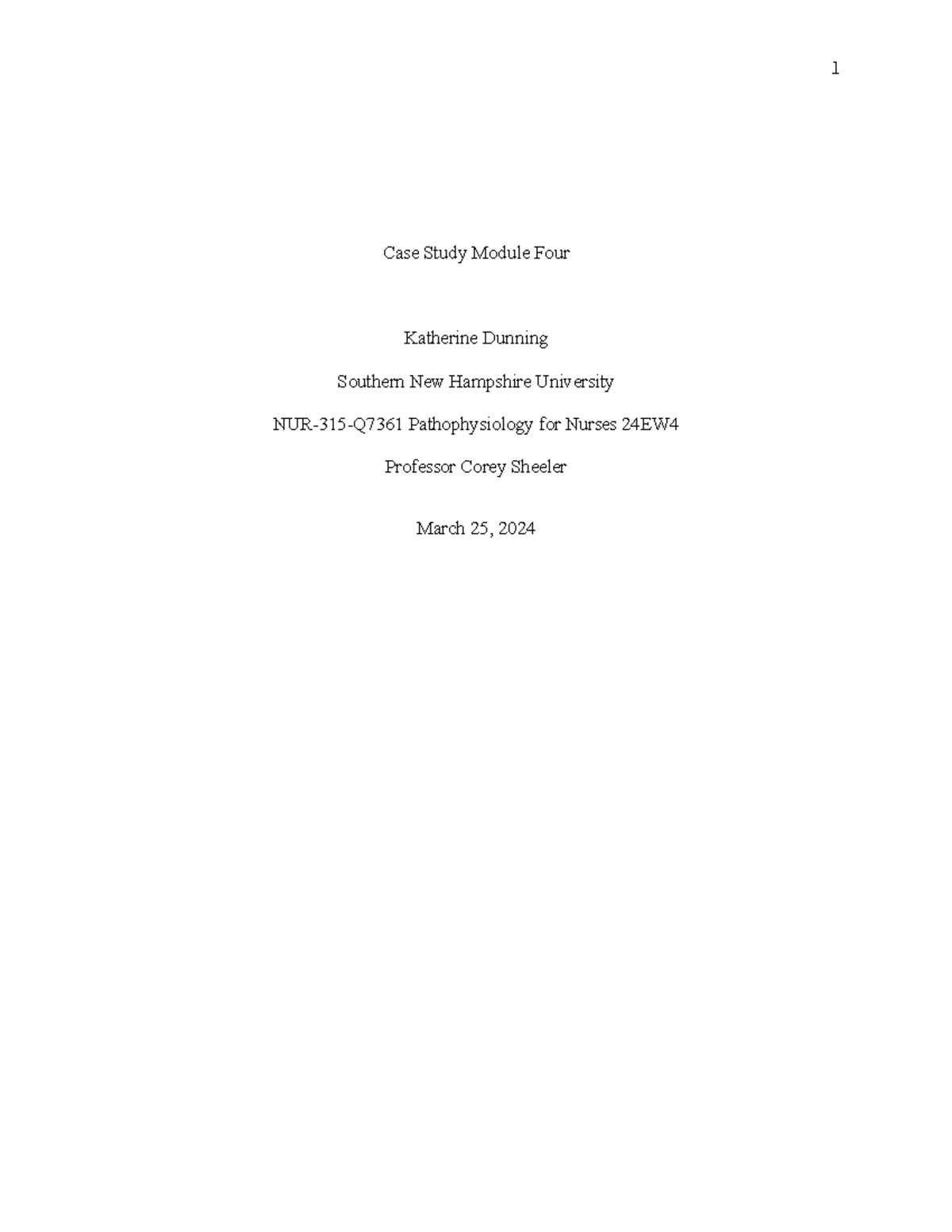 NUR 315 Case Study - Coronary Artery Disease Insights and Management ...