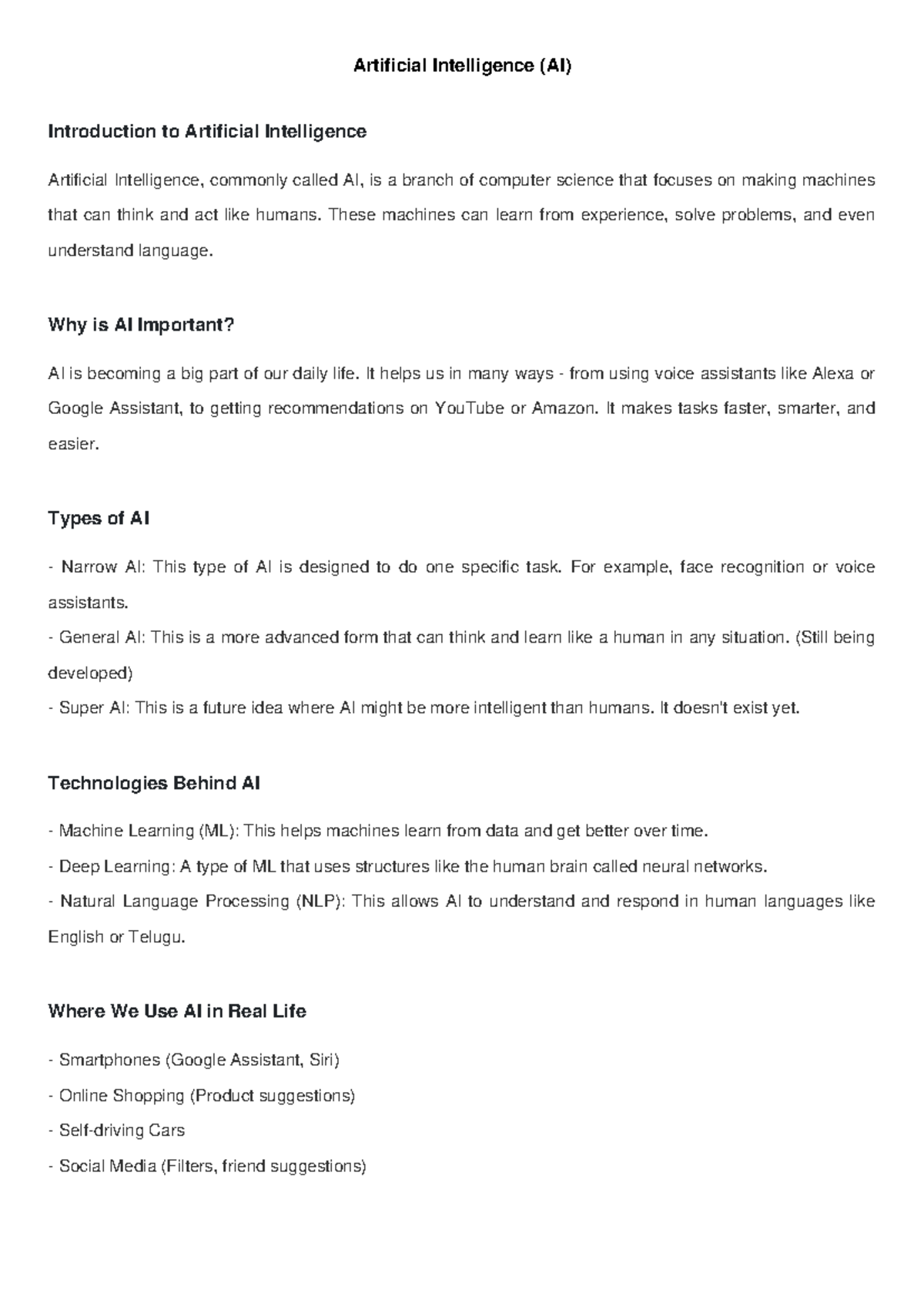 AI 101: Intro to Artificial Intelligence Concepts and Applications ...