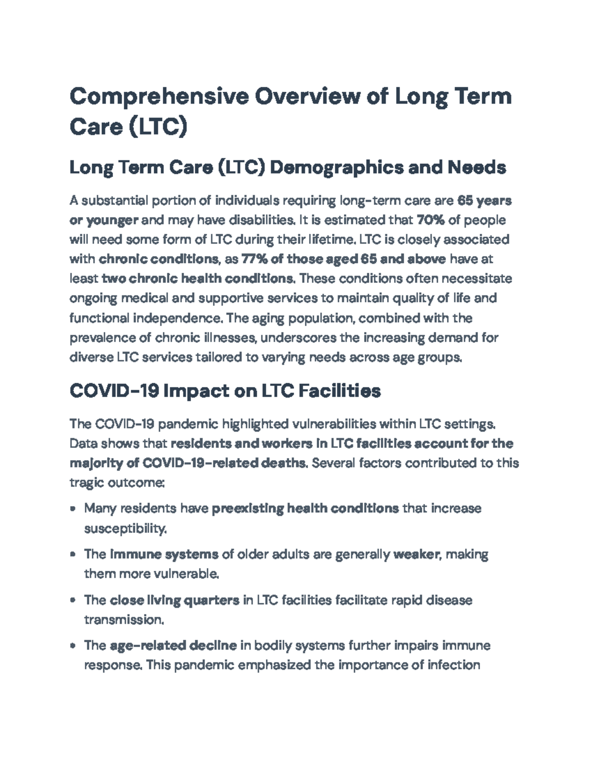 Comprehensive Guide to Long Term Care (LTC) Services and Trends ...