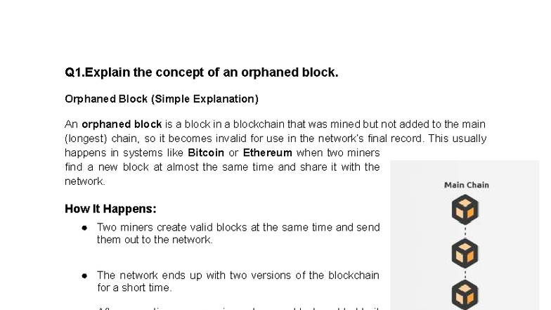Blockchain PYQ Solutions: Orphaned Blocks, Mining Pools & Smart ...