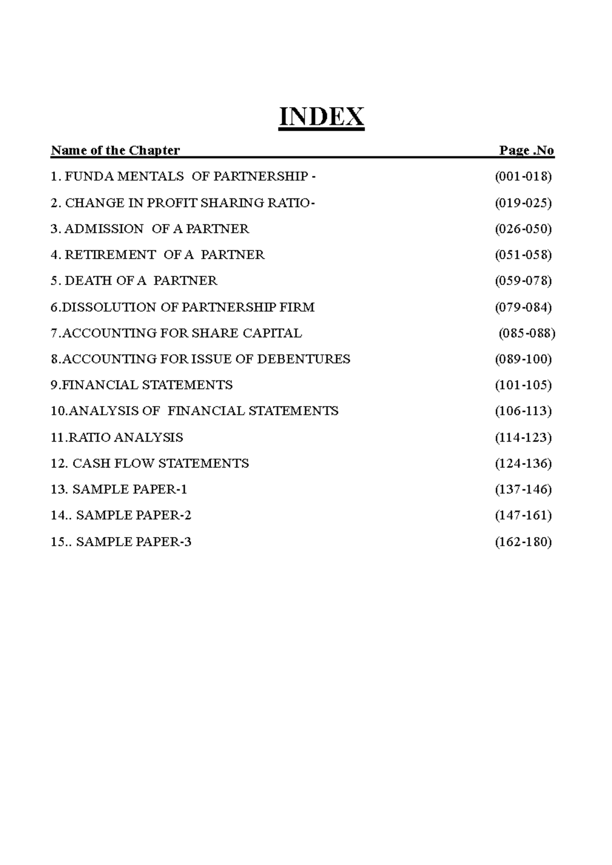 Accountancy 101: Chapter Index & Key Concepts for Final Exam - Studocu