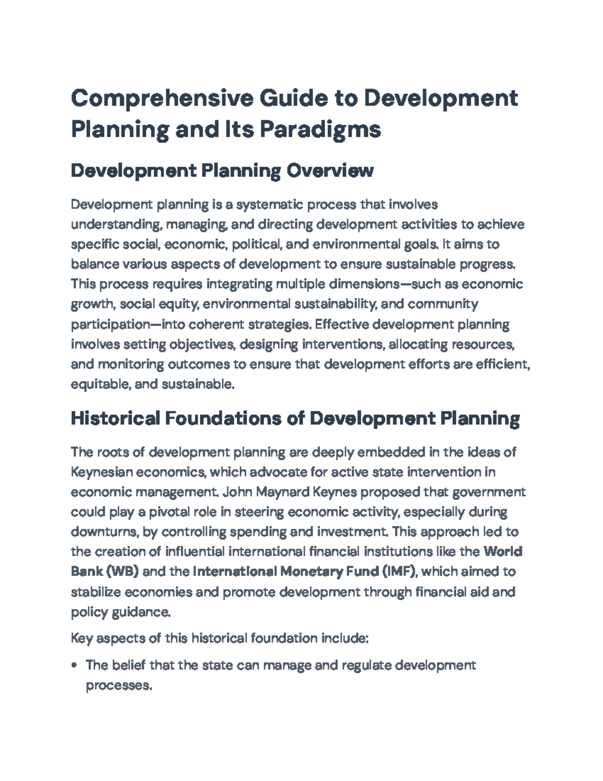 Comprehensive Guide to Development Planning & Sustainability Strategies ...