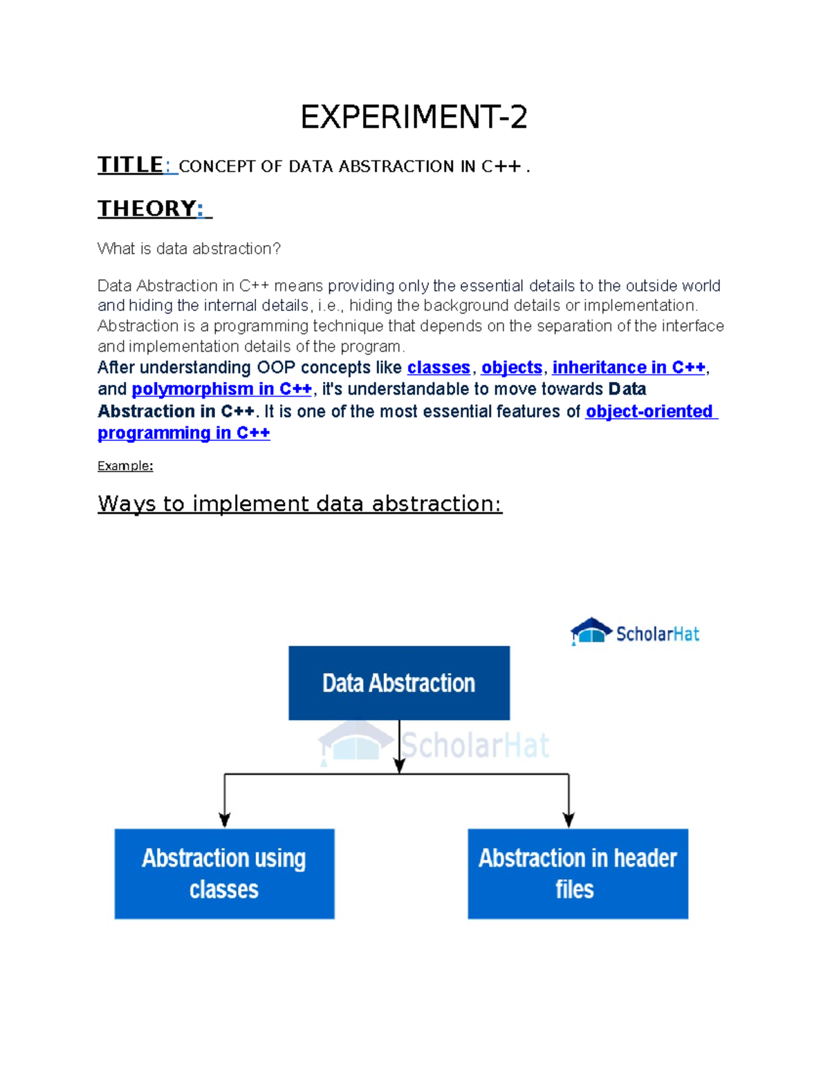 Data abstraction - nice - EXPERIMENT- TITLE: CONCEPT OF DATA ...