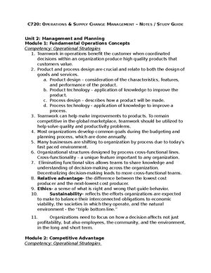 C720 OA - Passed one try good study guide - PRE-ASSESSMENT: OPERATIONS ...