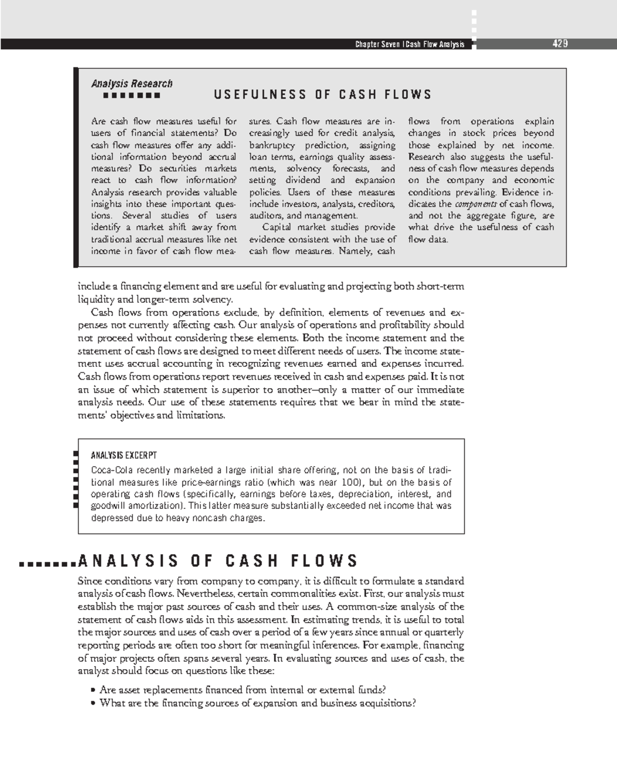 Chapter 7: Cash Flow Analysis - Research 429 Insights and Implications ...
