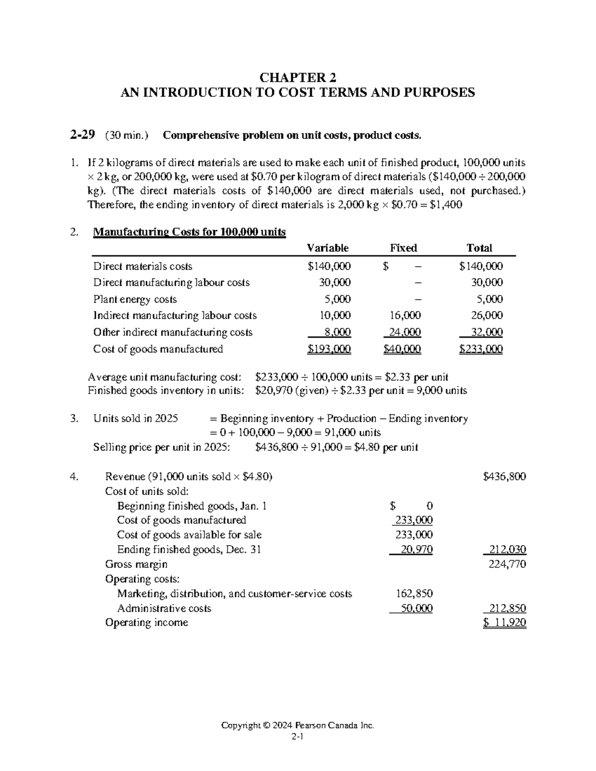 Ch02 - Cost Accounting Practice Problems & Solutions - Studocu