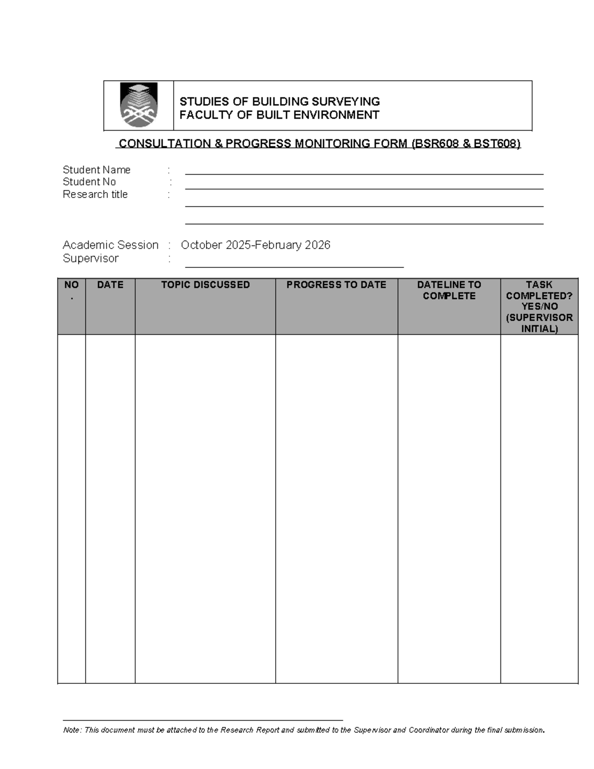 5 Consultation & monitoring form BSR608 & BST608 - CONSULTATION ...