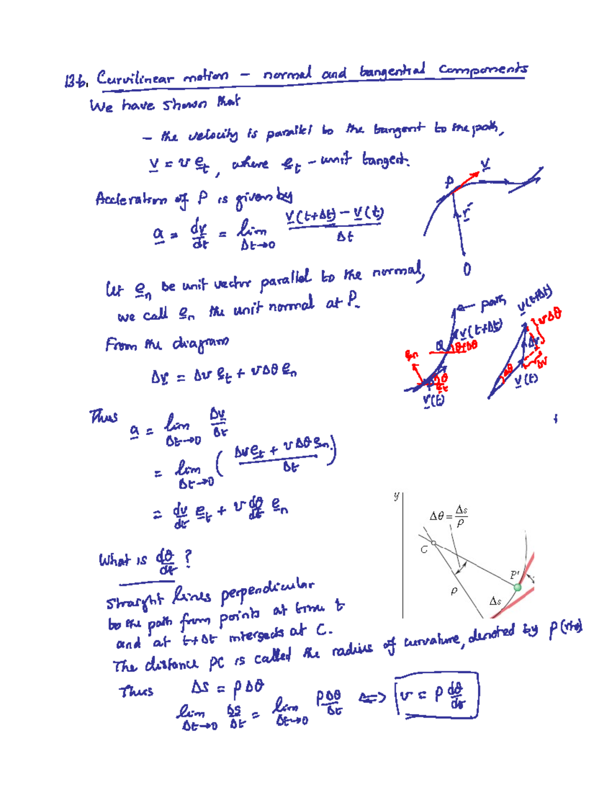 13.6 Curvilinear Motion: Normal and Tangential Components in TNB System ...