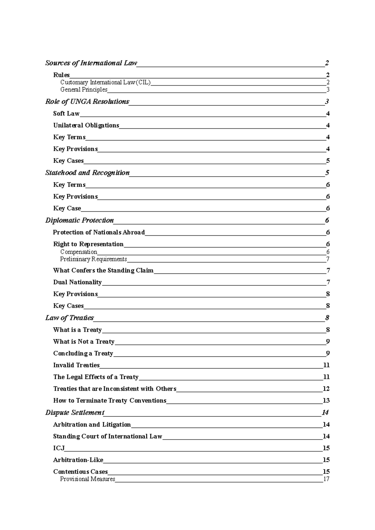 IL 102 Summary Notes: International Law Concepts and Principles - Studocu