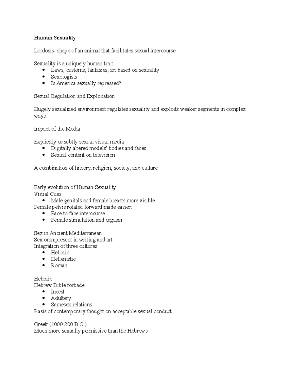 Final Exam Notes on Sexuality and Gender Development (Course: PSYCH 201 ...
