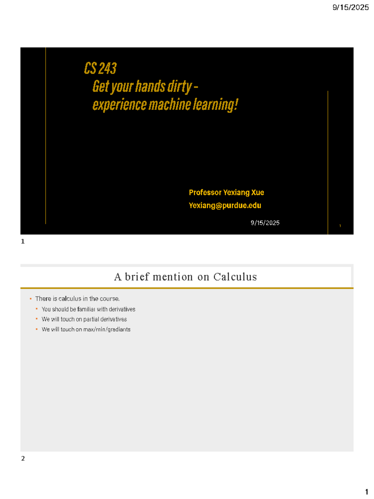 CS 243 Lecture Notes: Intro to Calculus & Derivatives - Studocu