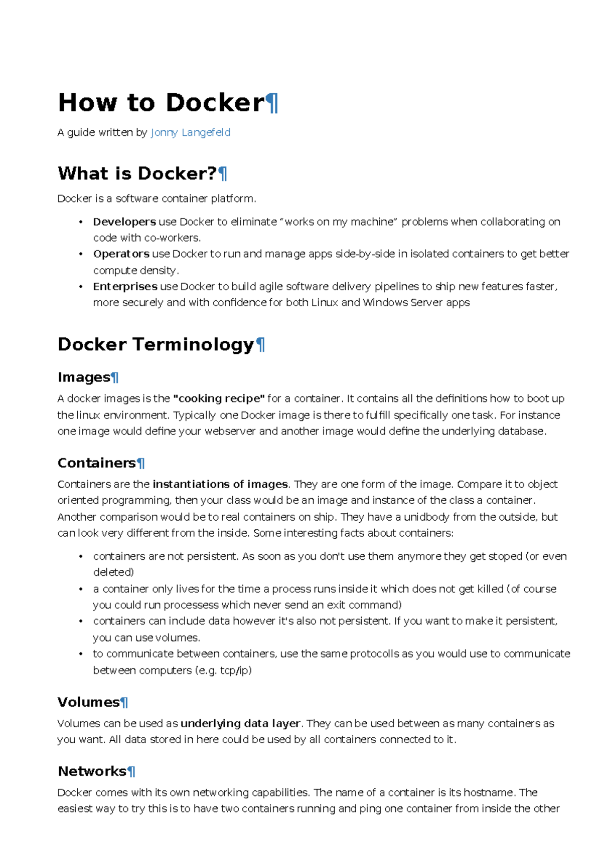 How to Docker - Sample - How to Docker¶ A guide written by Jonny ...