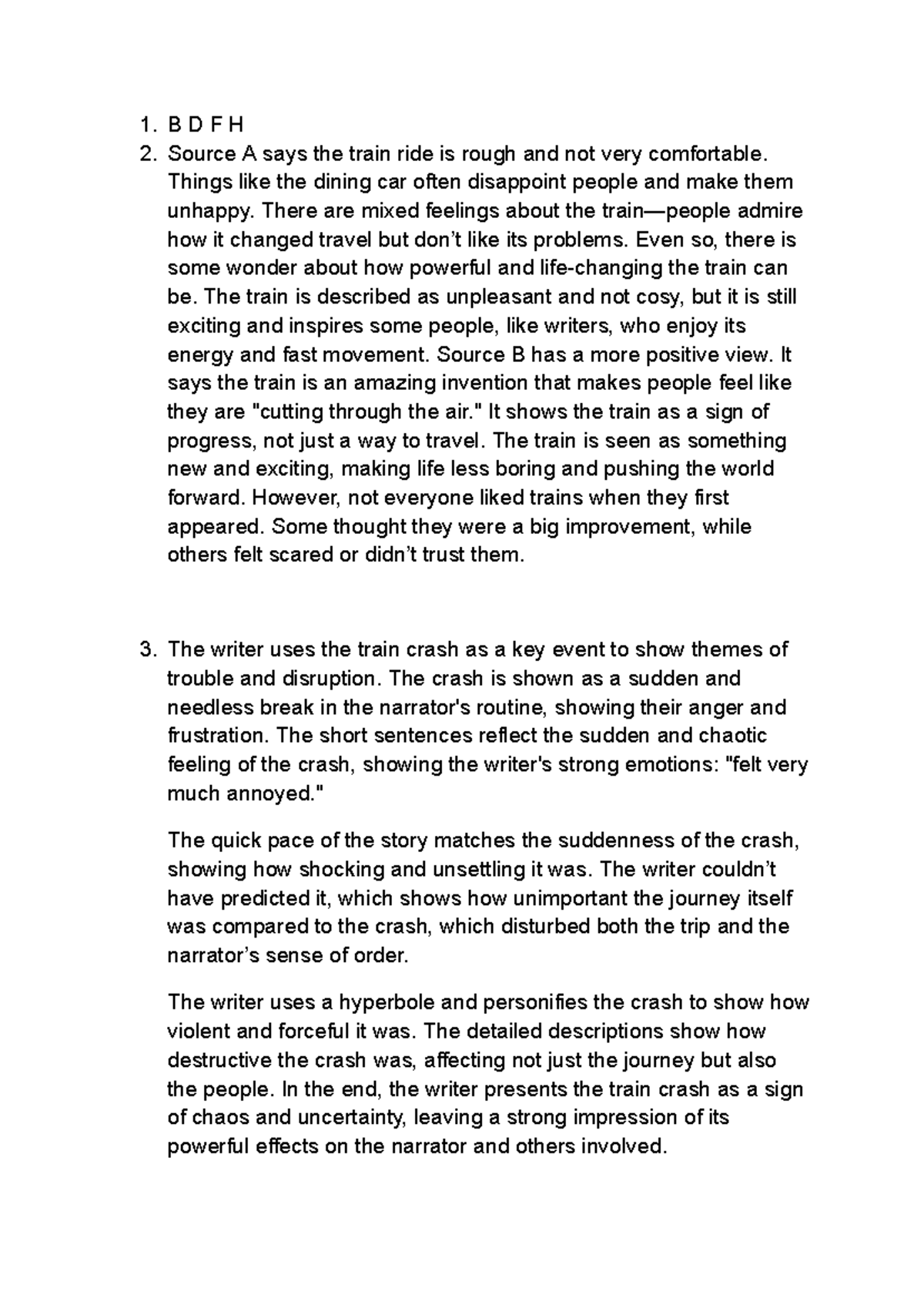 ENG 101: Comparative Analysis of Train Ride Perspectives - Studocu