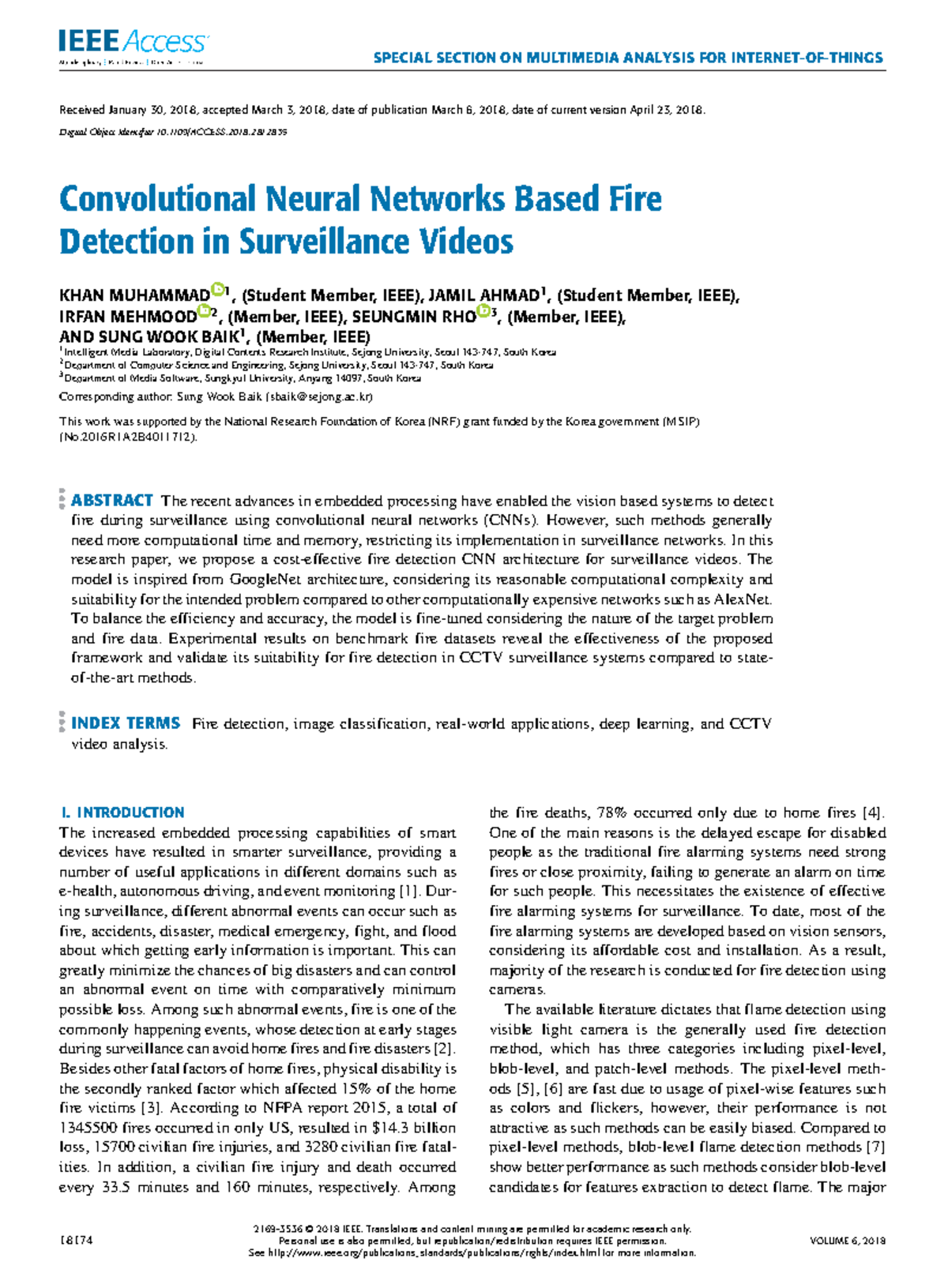 Cost-Effective CNN for Fire Detection in CCTV Videos: IOT Applications ...
