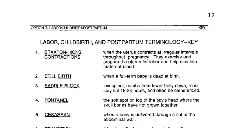 Maternity Terminology Key: Labor, Childbirth, and Postpartum Concepts ...