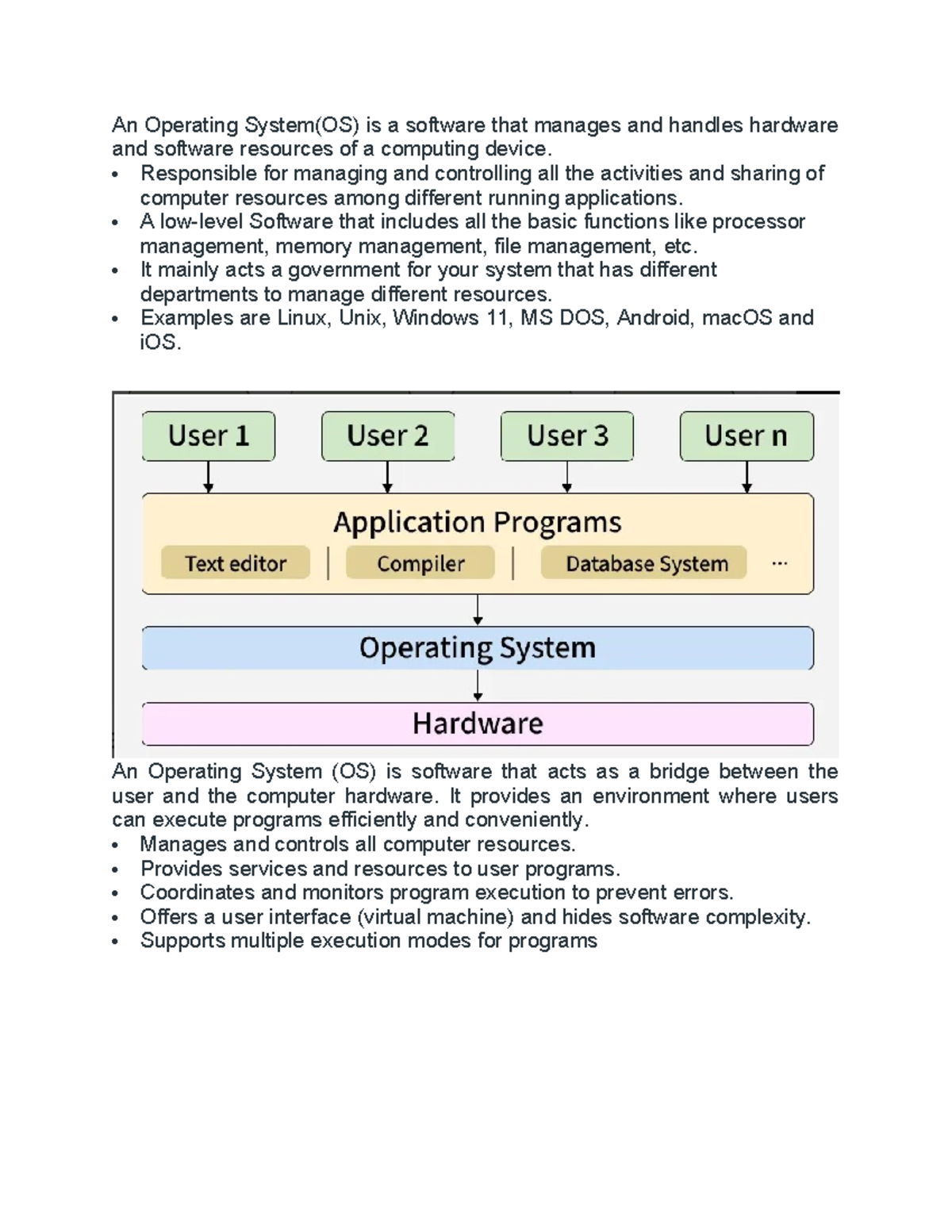 Operating System (OS) Overview: Functions & Management - Studocu