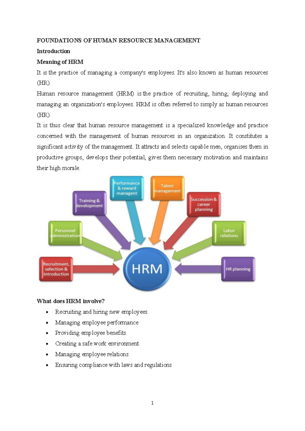 Foundations OF Human Resource Management - FOUNDATIONS OF HUMAN ...