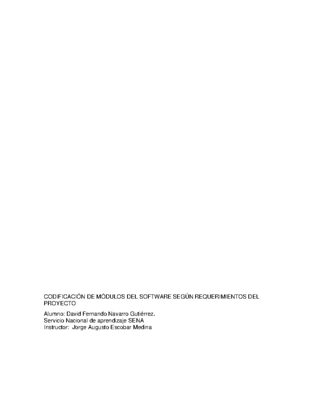 Codificacion de modulos del software - CODIFICACIÓN DE MÓDULOS DEL ...
