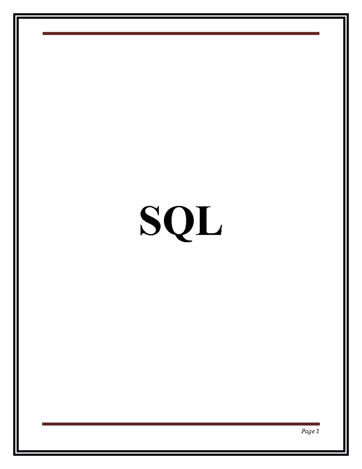 SQL Concepts and Commands Overview - CSE 6th Sem Guide - Studocu