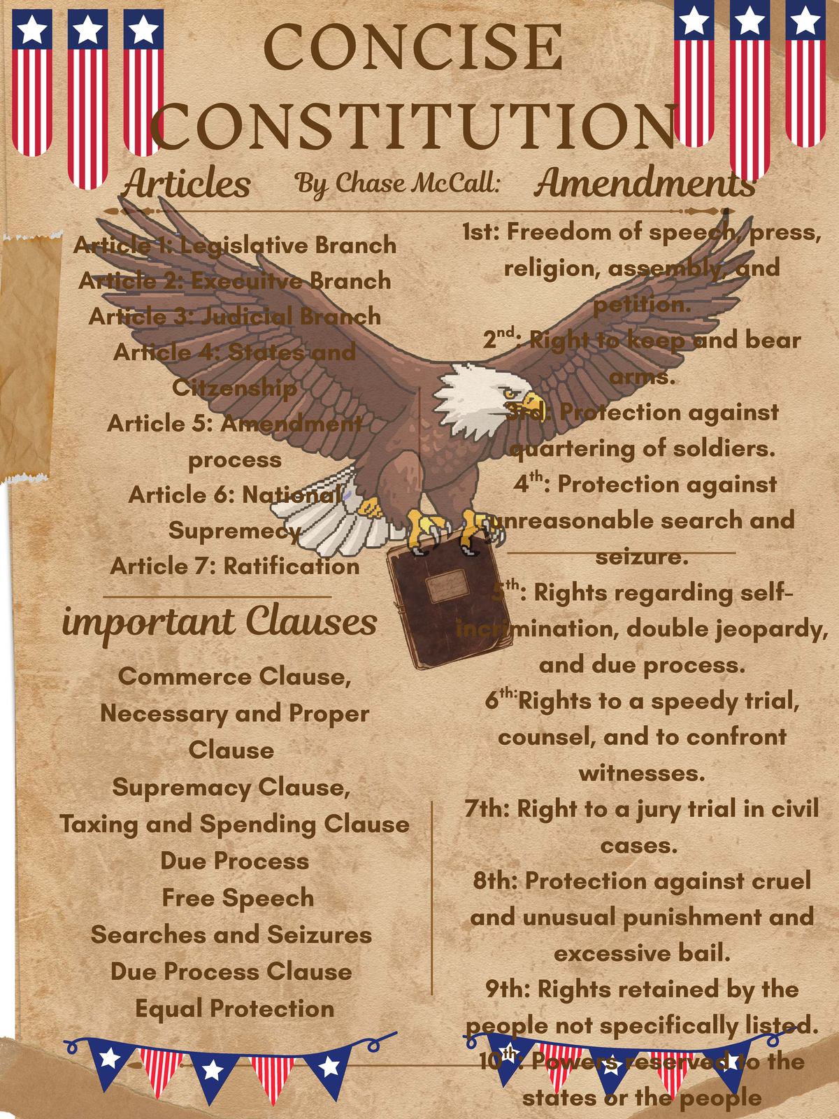 CONCISE CONSTITUTION Overview: Legislative, Executive, Judicial ...