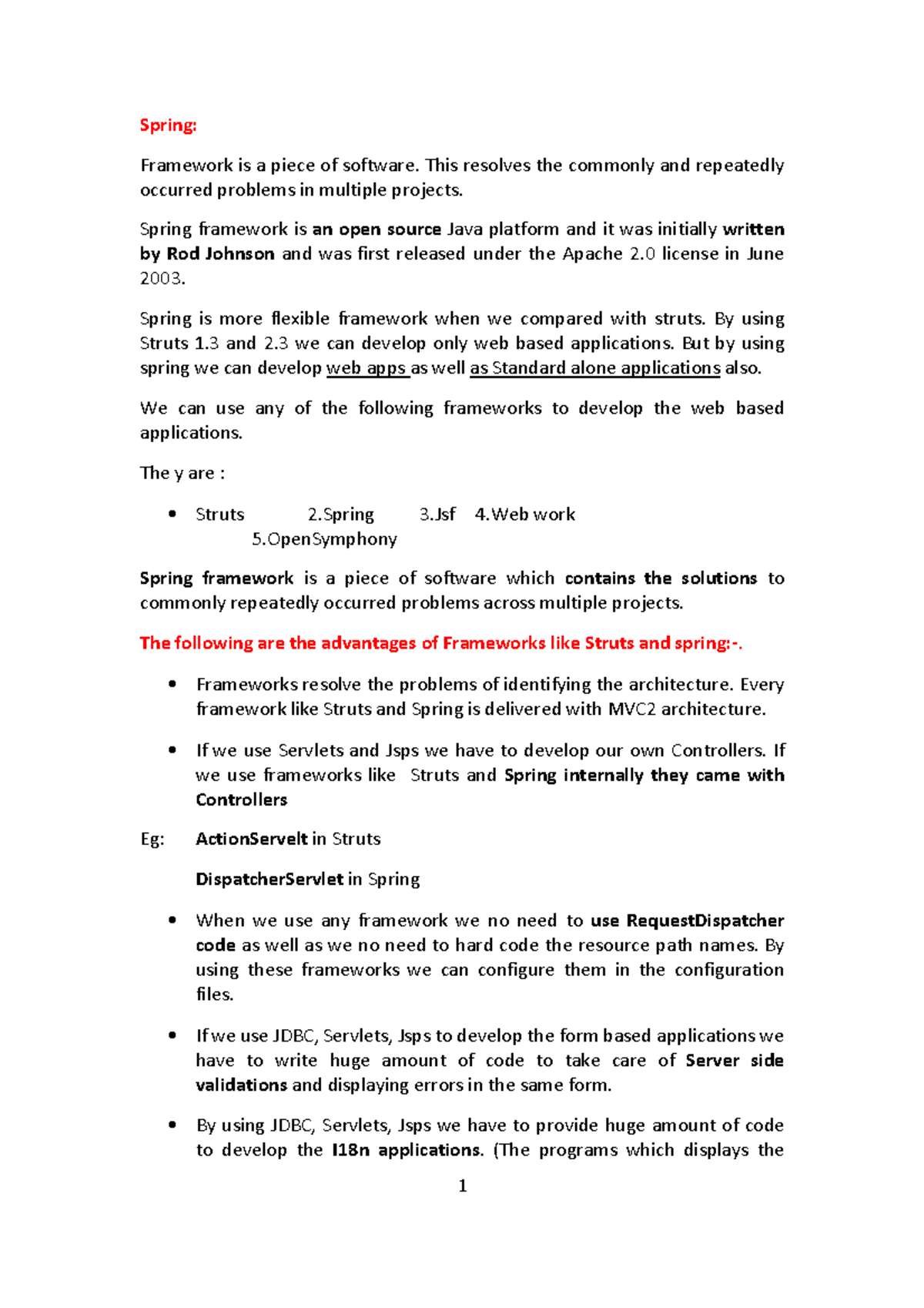 319469828-Spring-Notes - Spring: Framework is a piece of software. This ...