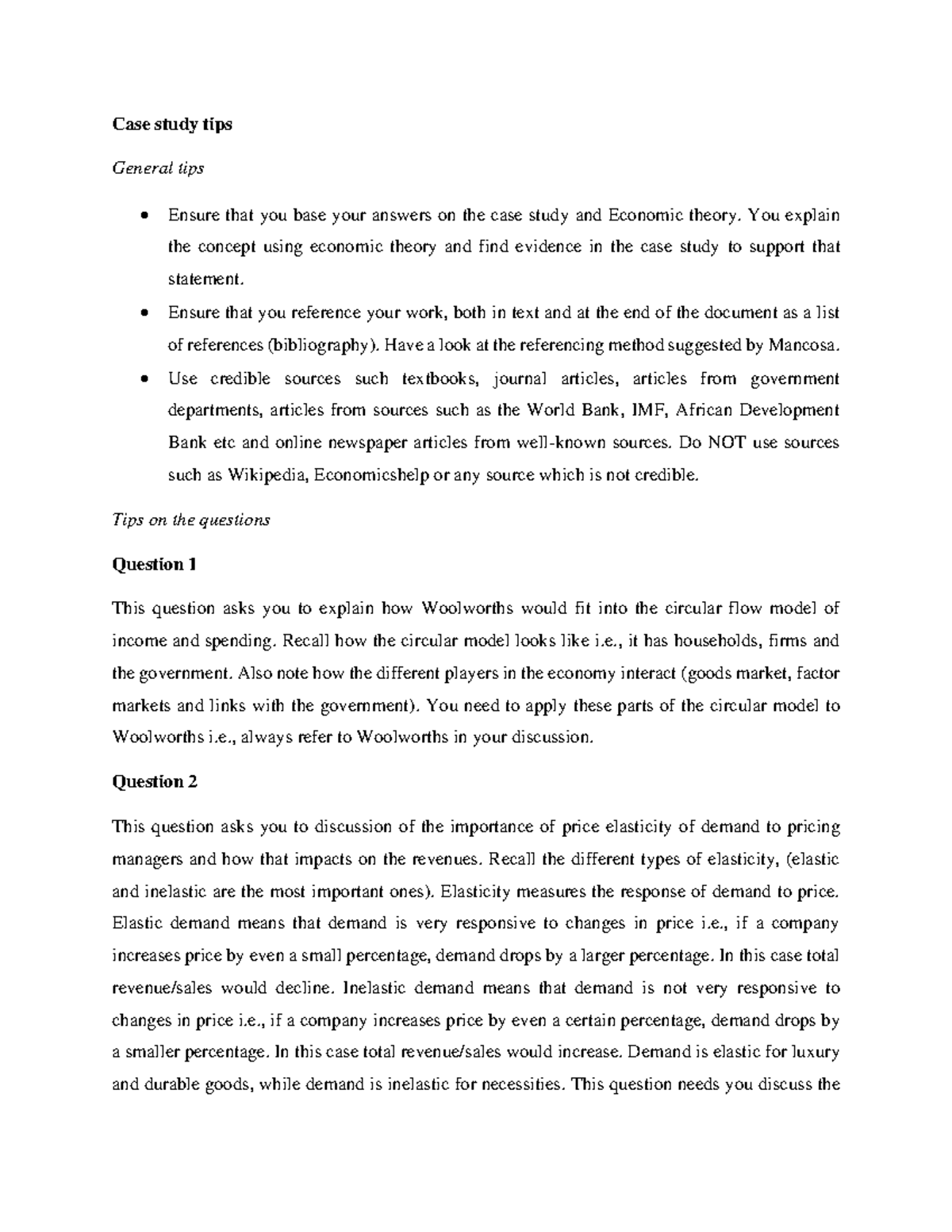 ECON101: Case Study Tips for Analyzing Economic Theories and Models ...