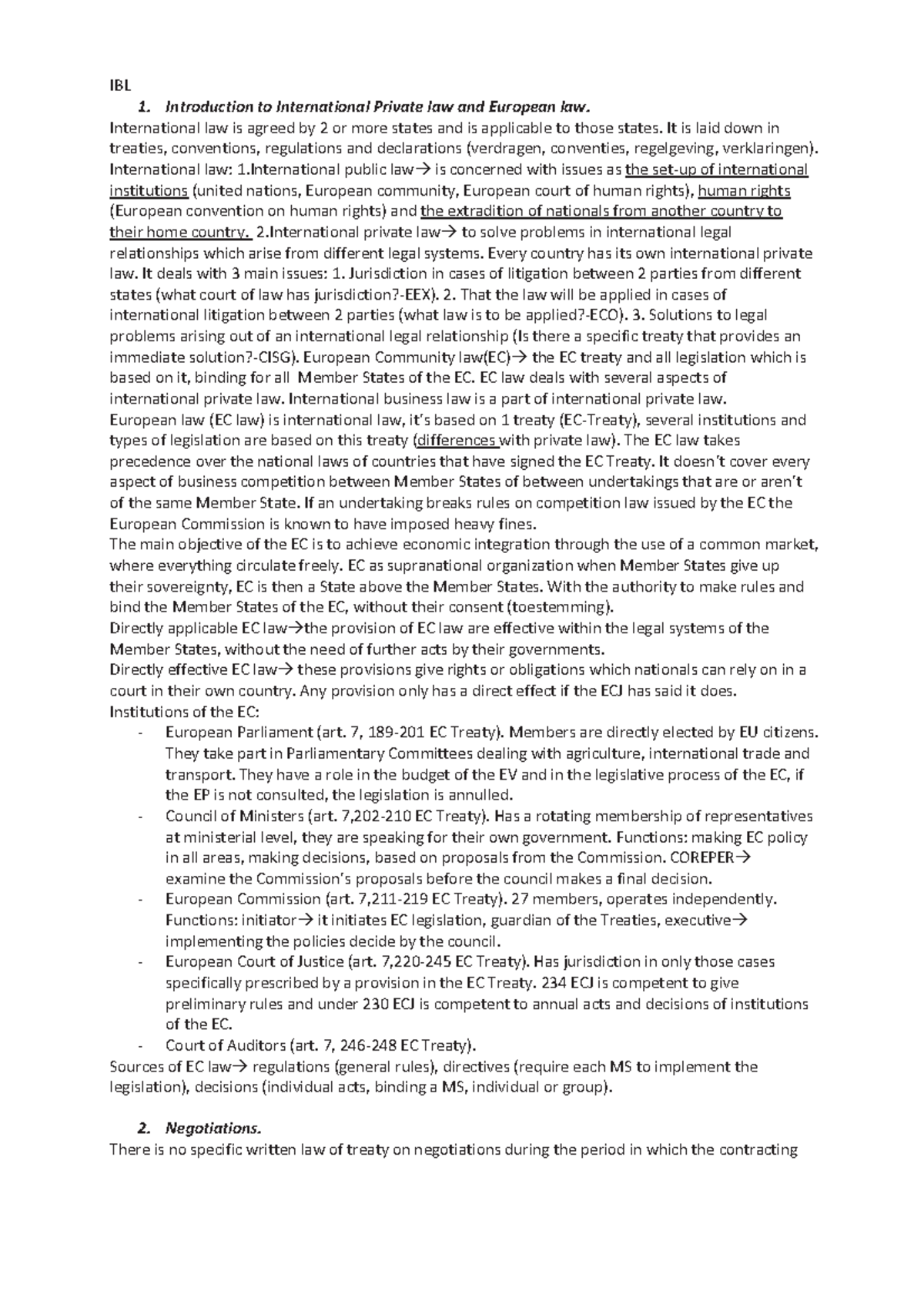 Summary of IBL: Key Concepts in International Business Law - Studeersnel