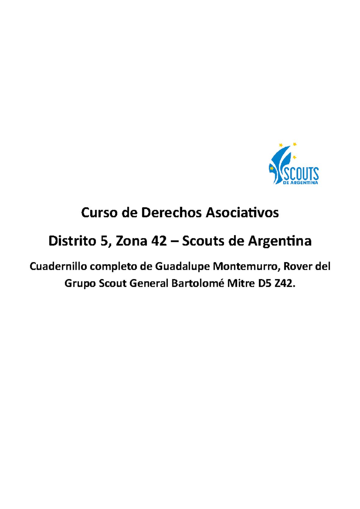 Cuadernillo de Derechos Asociativos – Scouts Arg. (D5 Z42) - Studocu
