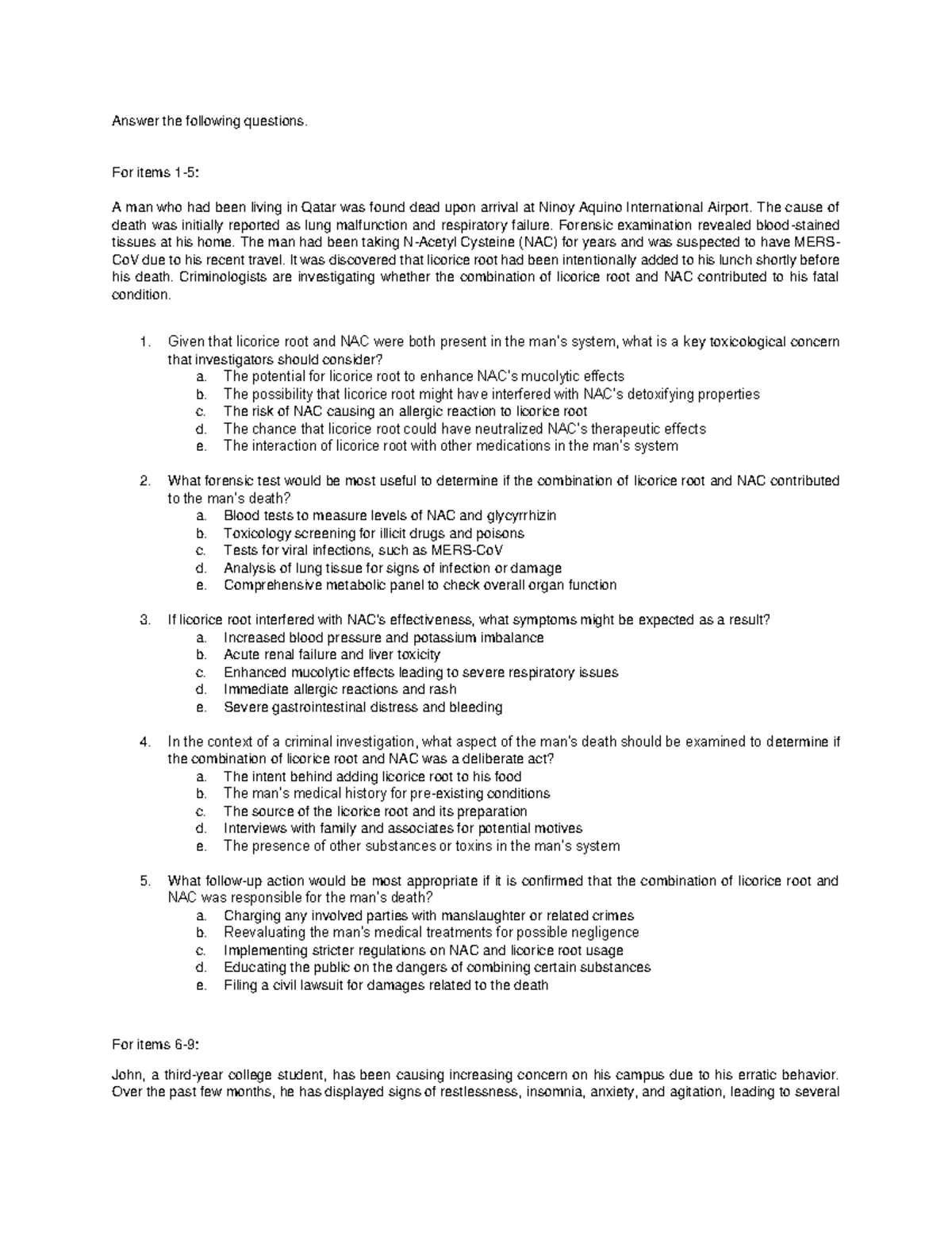 Forensic Science (FS 101) - Case Notes and Toxicology Reviews - Studocu