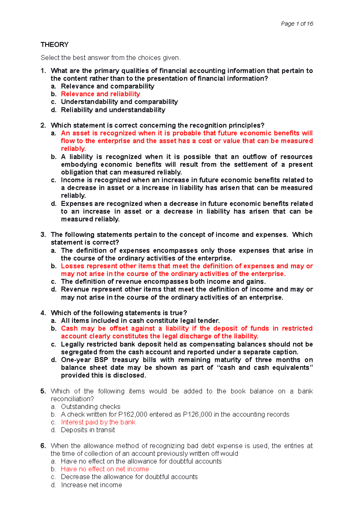 PFRS Challenge #2 Answer Key and Theory Overview - Studocu