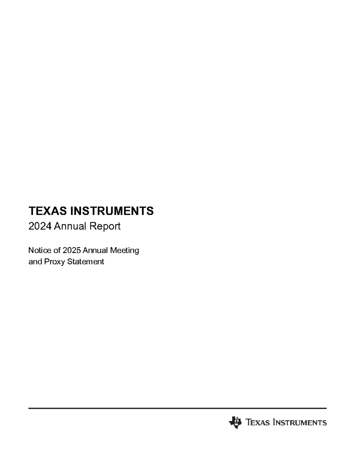 Texas Instruments 2024 Annual Report & 2025 Proxy Statement - Studocu