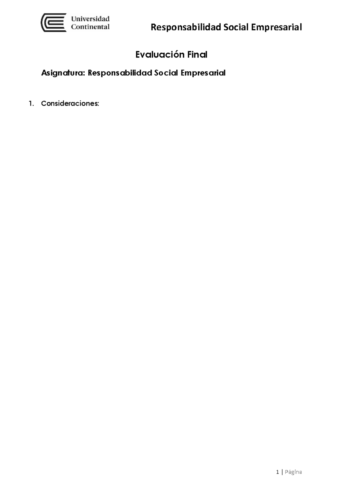 Evaluación Final RSE: Análisis y Propuesta de Mejora - RSE 1 - Studocu