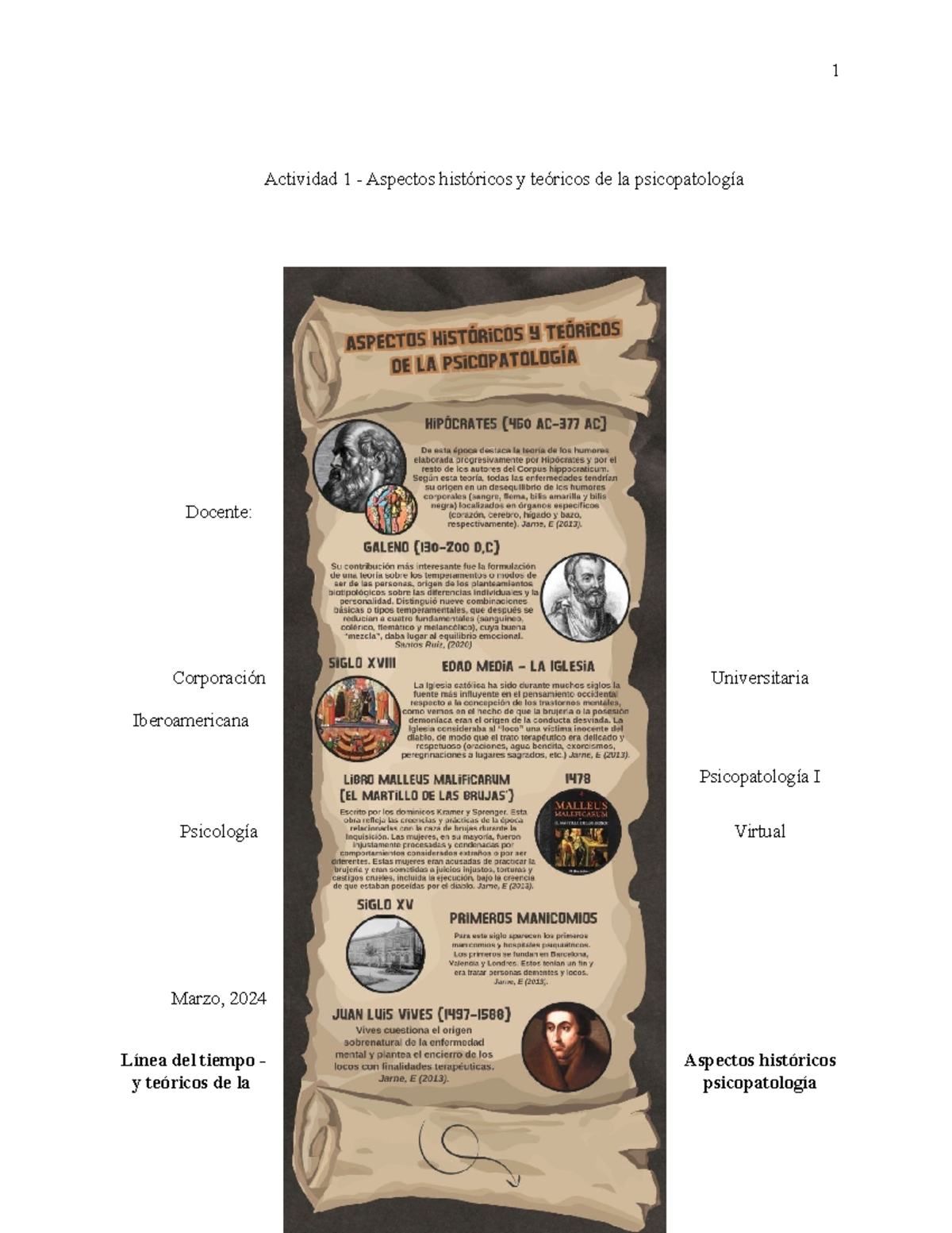 Actividad 1 - Aspectos Históricos y Teóricos de la Psicopatología I - Document Preview