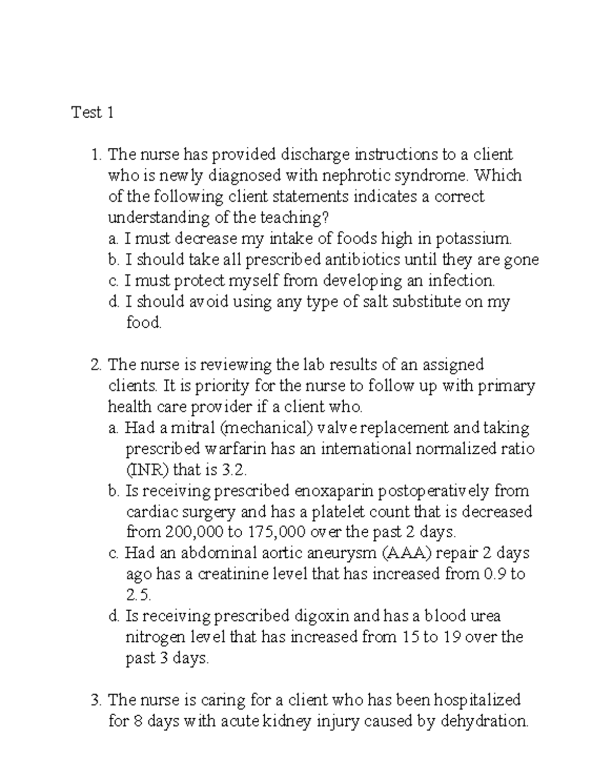 Nur 265 Practice Questions for Exam 1: Comprehensive Review Guide - Studocu