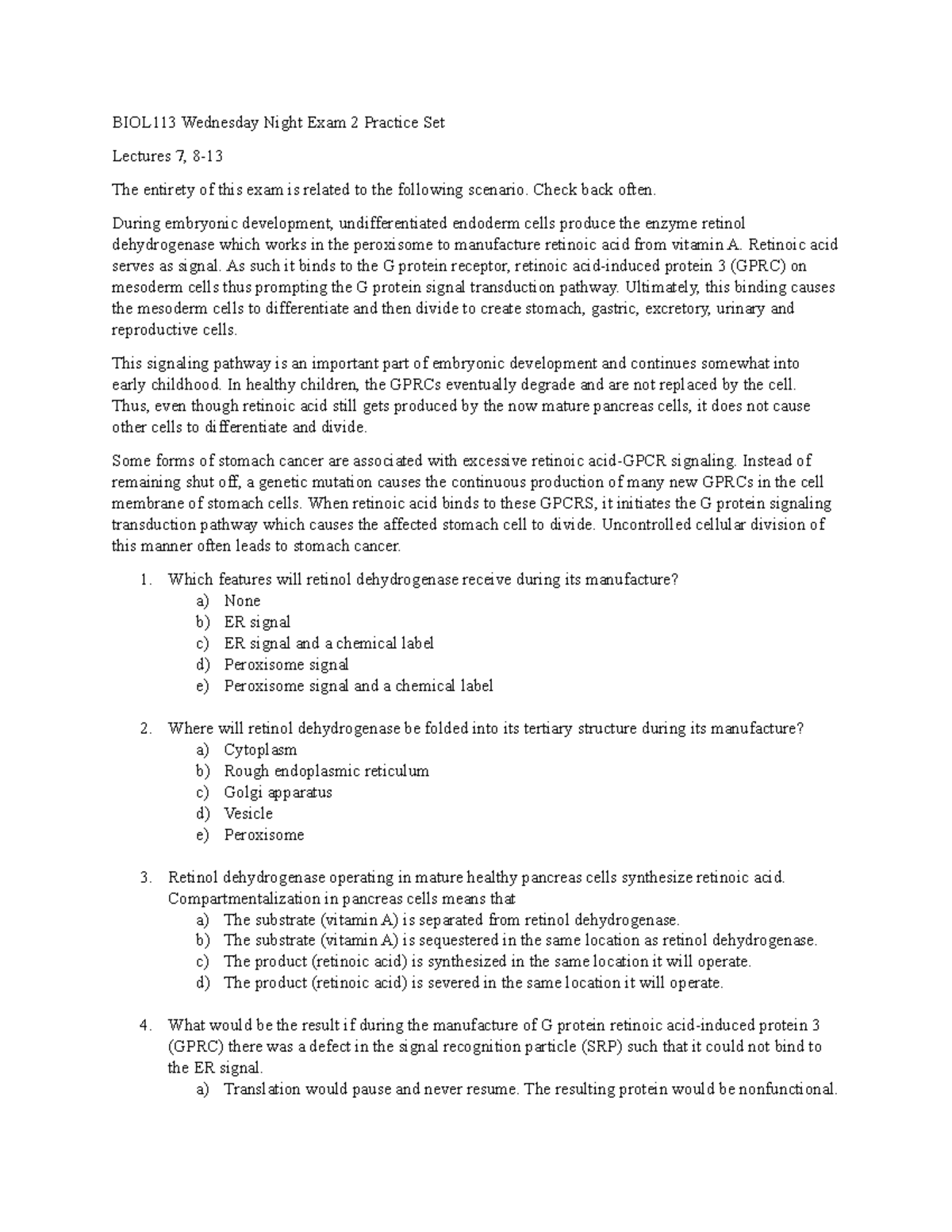 BIOL113 Exam 2 Comprehensive Practice Questions Set - Studocu