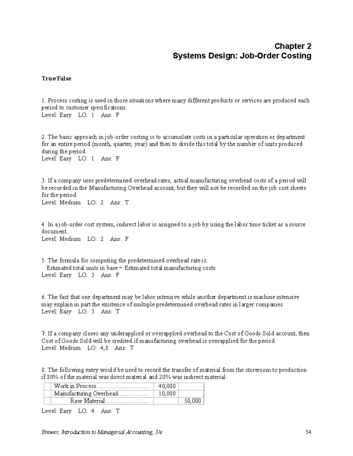 Chapter 2 - Systems Design: Costing Concepts and Applications - Studocu