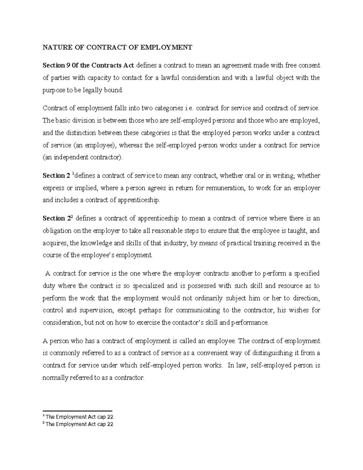 Labour Law: Understanding Contracts of Employment (LAW 226) - Studocu