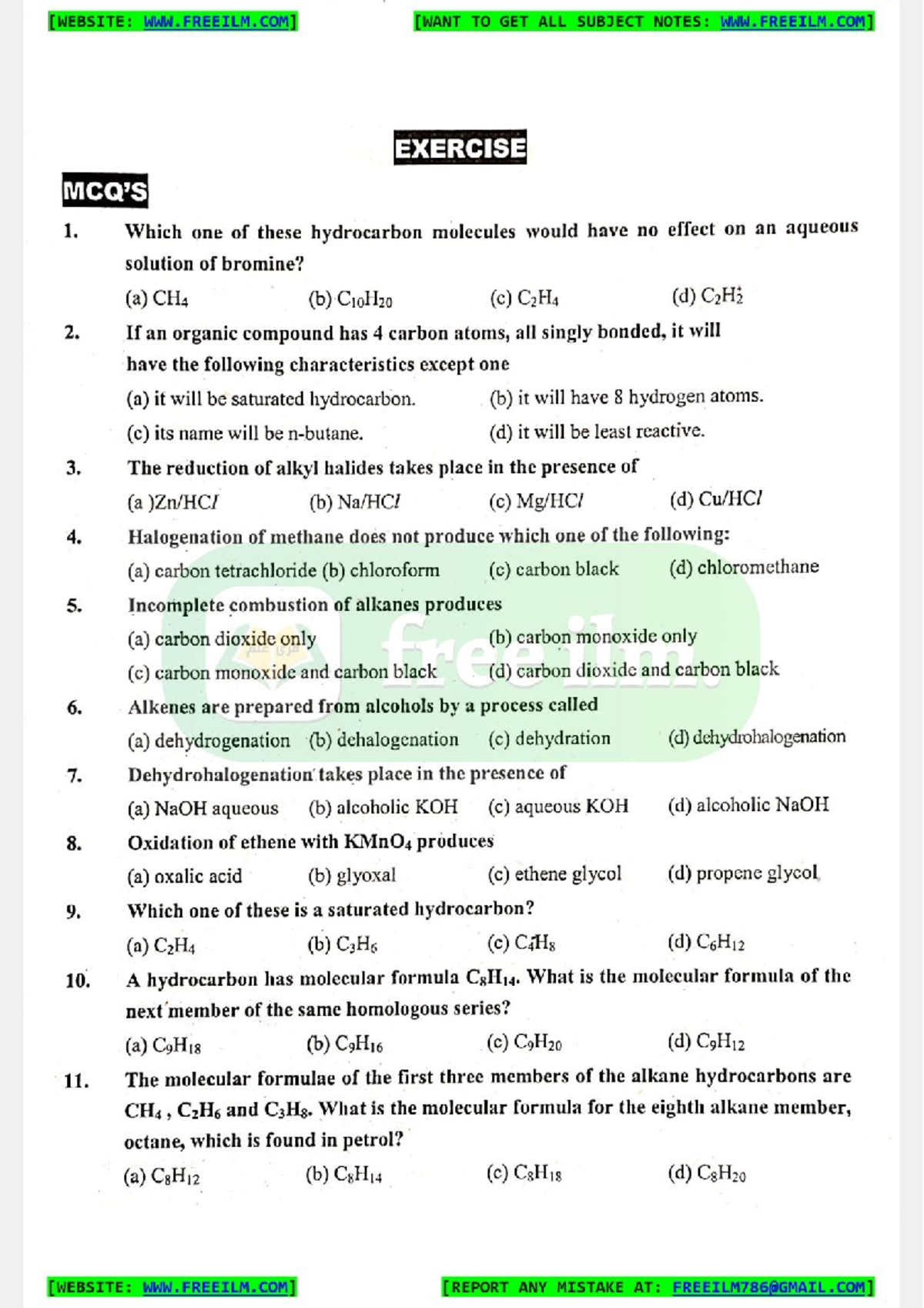 10th Chem Ch 12 Exercise - Bio-Chemistry-I - Studocu
