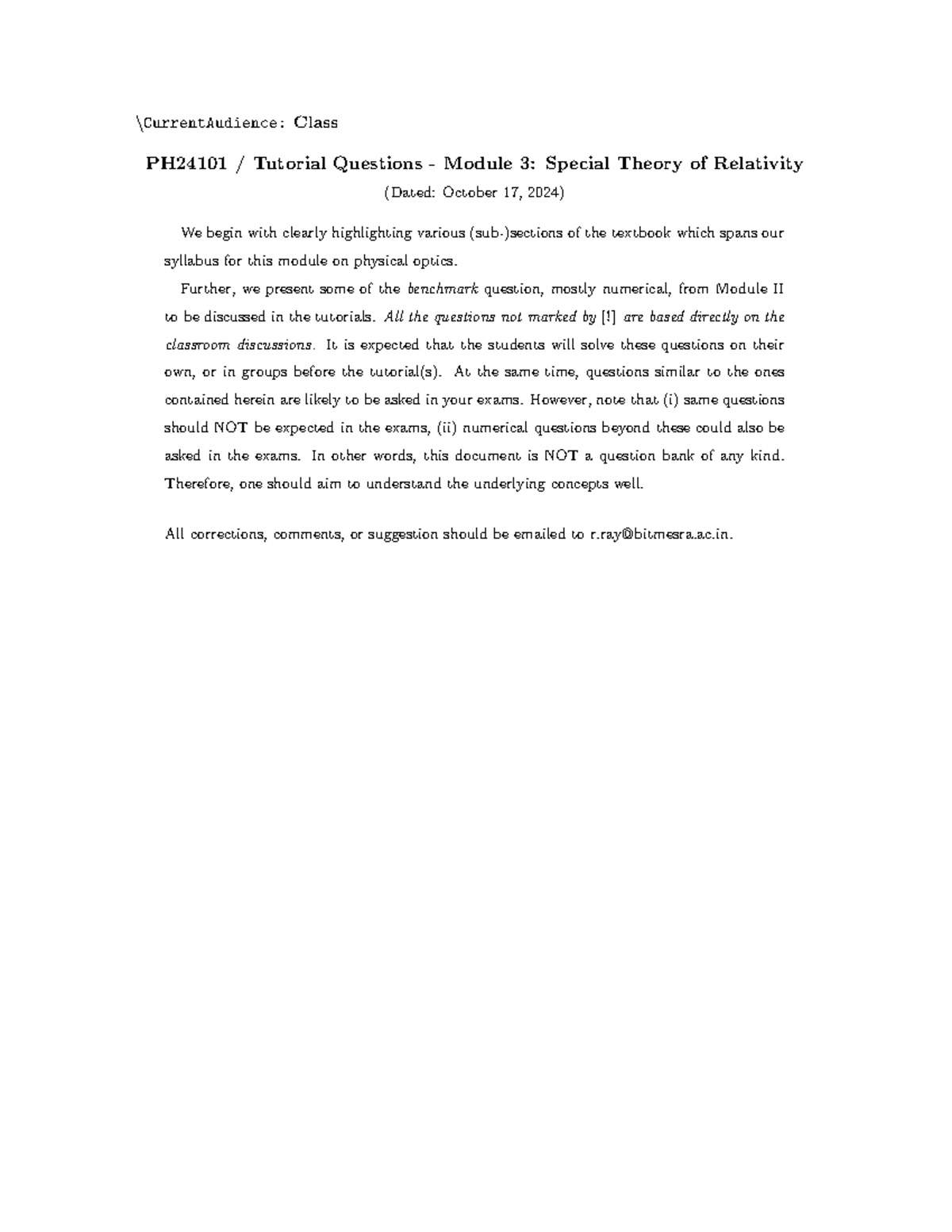 MO2024 PH24101 Tutorial Questions Module 3 Class 241017 102225 ...