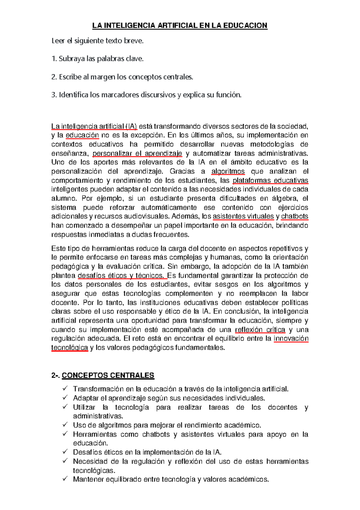 LA INTELIGENCIA ARTIFICIAL EN LA EDUCACIÓN: RETOS Y OPORTUNIDADES - Studocu