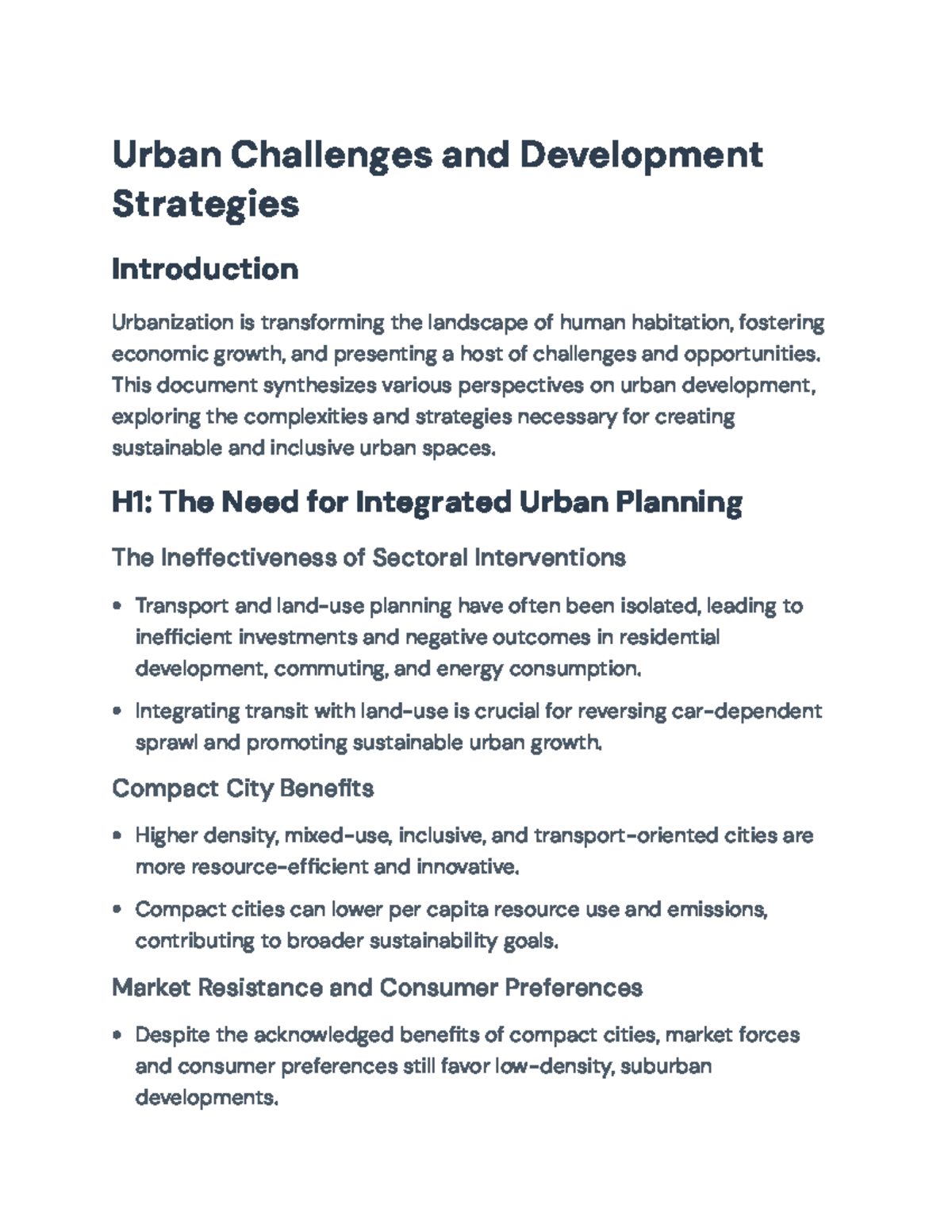 Urban Challenges and Strategies for Sustainable Development - Urban ...
