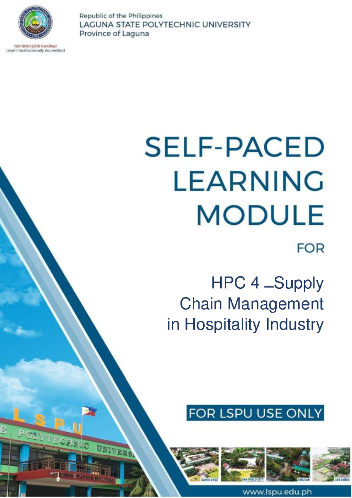 HPC 4 - Self-Paced Learning Module: Supply Chain Management in ...