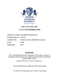 Quiz: Intellectual Property COURSE WORK CAT 2 - llb 4 | Studocu