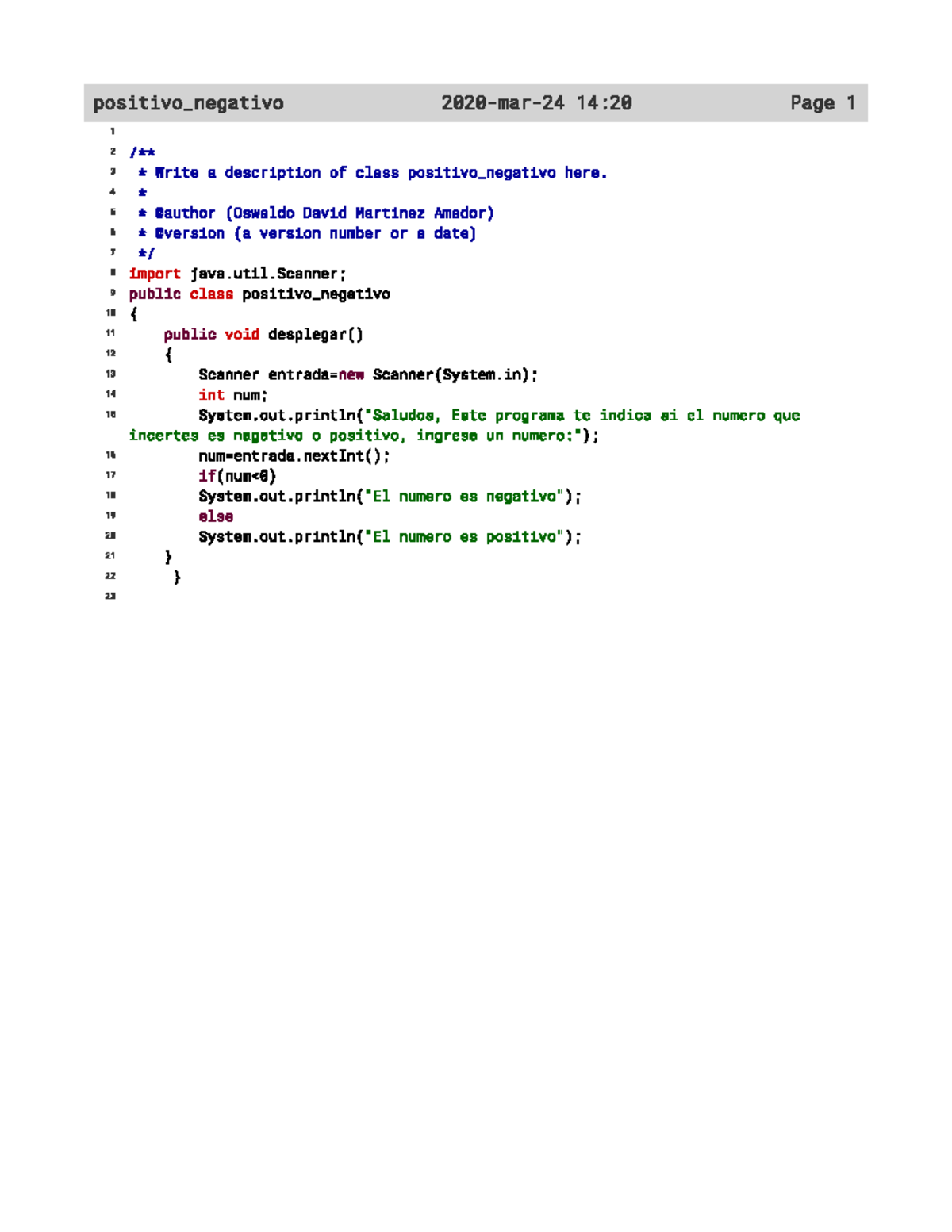 C++ Class: Positivo_Negativo Program Description - Studocu
