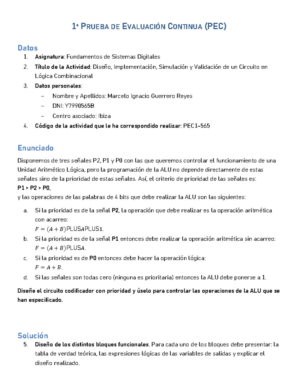 PEC1-UNED-Nota9 - 1 ª PRUEBA DE EVALUACIÓN CONTINUA (PEC) Datos 1 ...