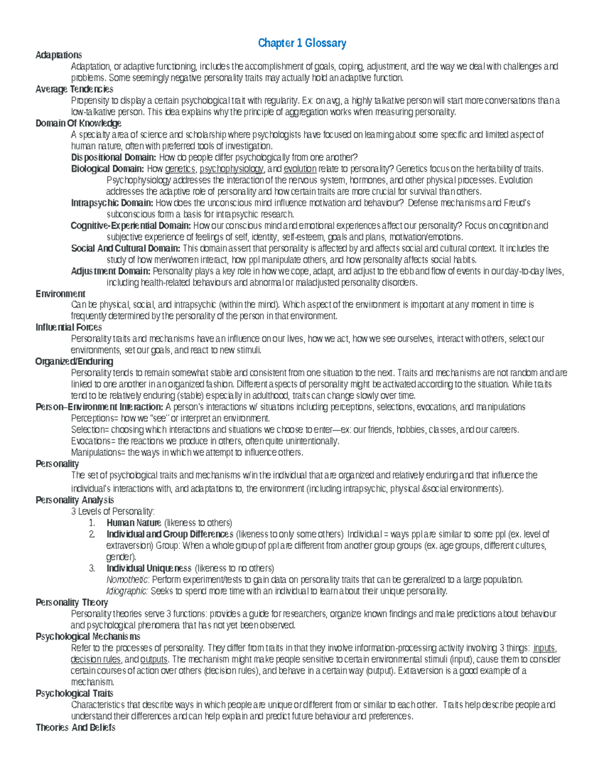 Module 1 Glossary - Chapter 1 Key Terms and Definitions - Studocu