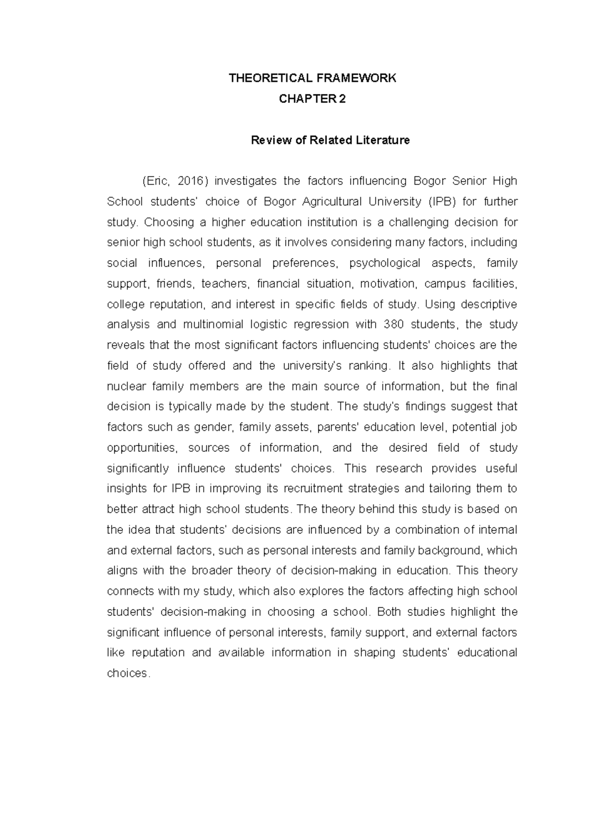 Mark chapter 2 - THEORETICAL FRAMEWORK CHAPTER 2 Review of Related ...