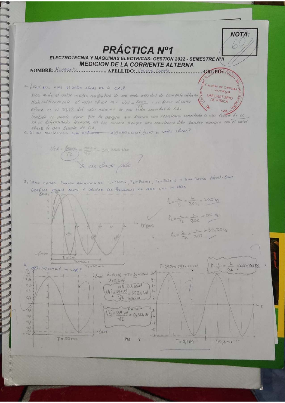 Práctica N°1 y N°2 - Electrotecnia y Máquinas Eléctricas - Gestión 2022 - Document Preview