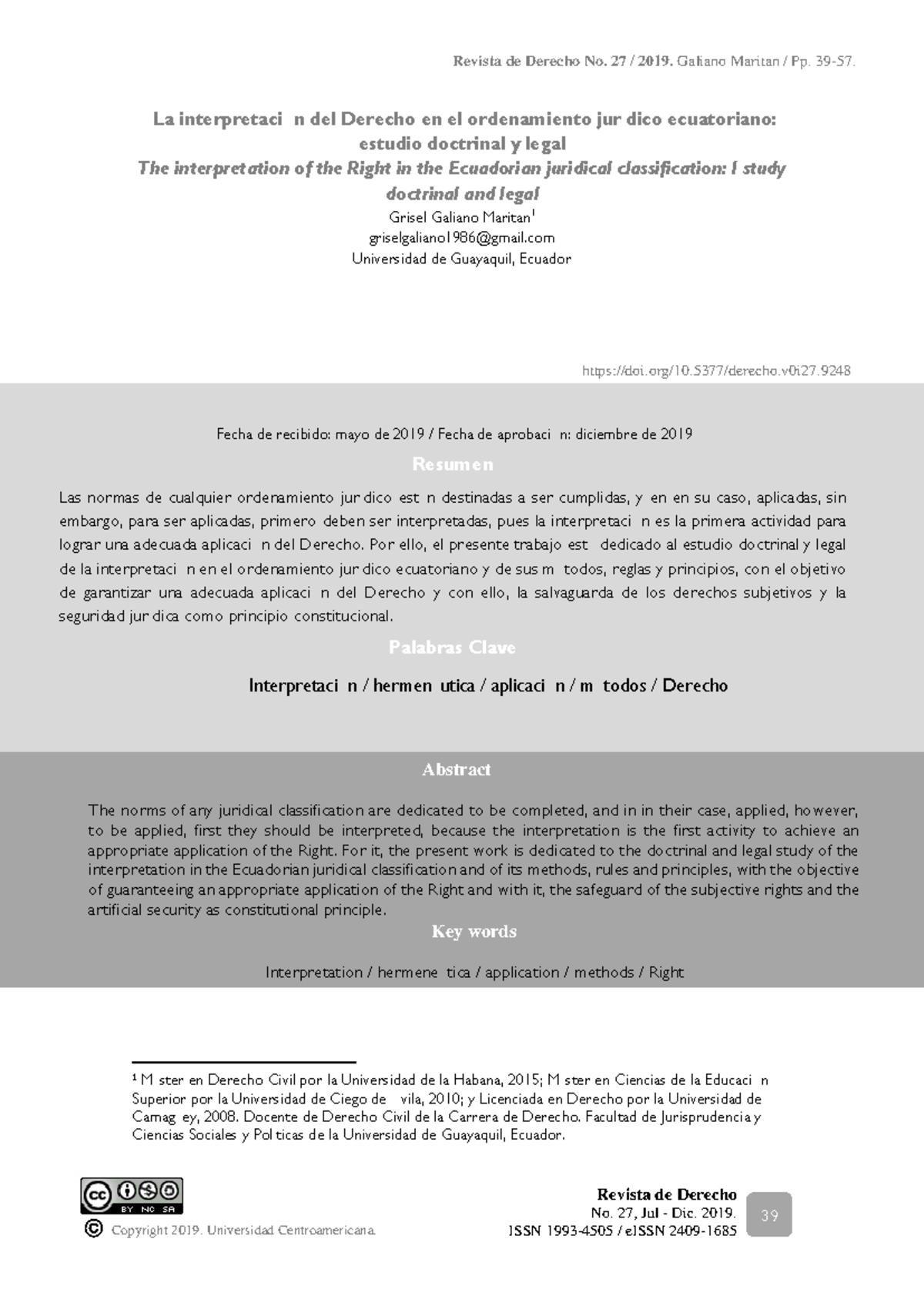 La Interpretacion Del Derecho En El Ordenamiento Juridico - Revista de ...